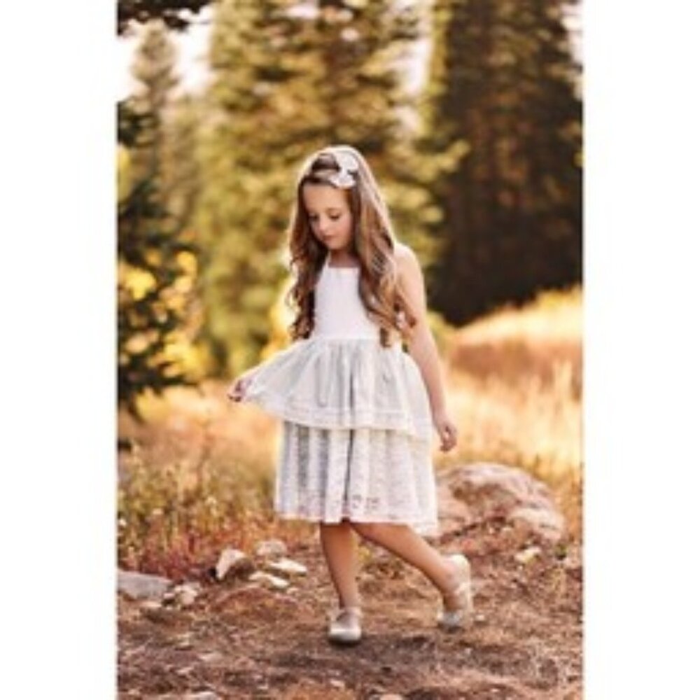 White & Gray Dainty Dress